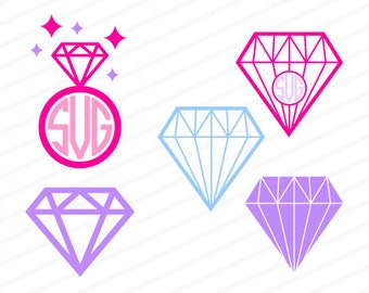 diamond ring svg, diamond ring monongram, diamond svg, diamond monogram svg, diamond dxf, diamond dxf, eps, ai,