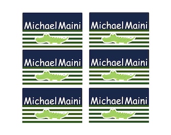 95ct Stick On Clothing Name Labels, Kids Clothing Labels, Personalize Uniform Name Labels - Baby Clothing Alligator, Washable Labels