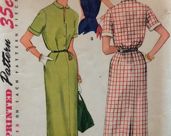 Simplicity 4636 vintage 1950's misses slim dress sewing pattern size 14 bust 32 Uncut Factory folds