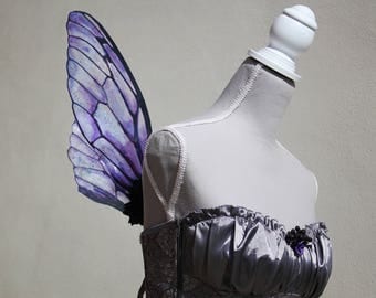 Purple and Blue Fairy Natural Transparent Cicada Fairy Wings - Costume/Fairy - Faerie Cosplay/Wearable Wings