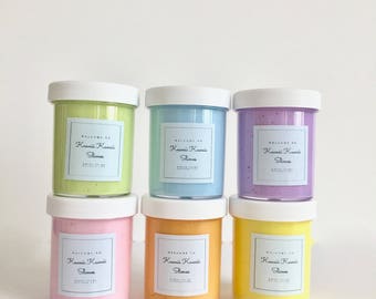 4oz Butter Slime with FREE GIFT White Foam Beads 2-3mm (0.5 cup) : Your Choice Color and 21 Fragrance with Activator