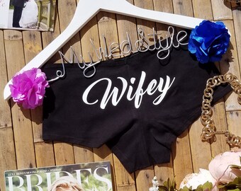 Personalized Lingerie, Wifey Boyshorts, Honeymoon Lingerie, Wedding Lingerie, Bridal Underwear, Bachelorette Party Gift