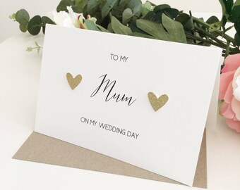 To my mum card, To My Mother On my Wedding Day, Mom wedding day card, To my Mom card, Wedding Thank You Card, Mother of The Bride Gift