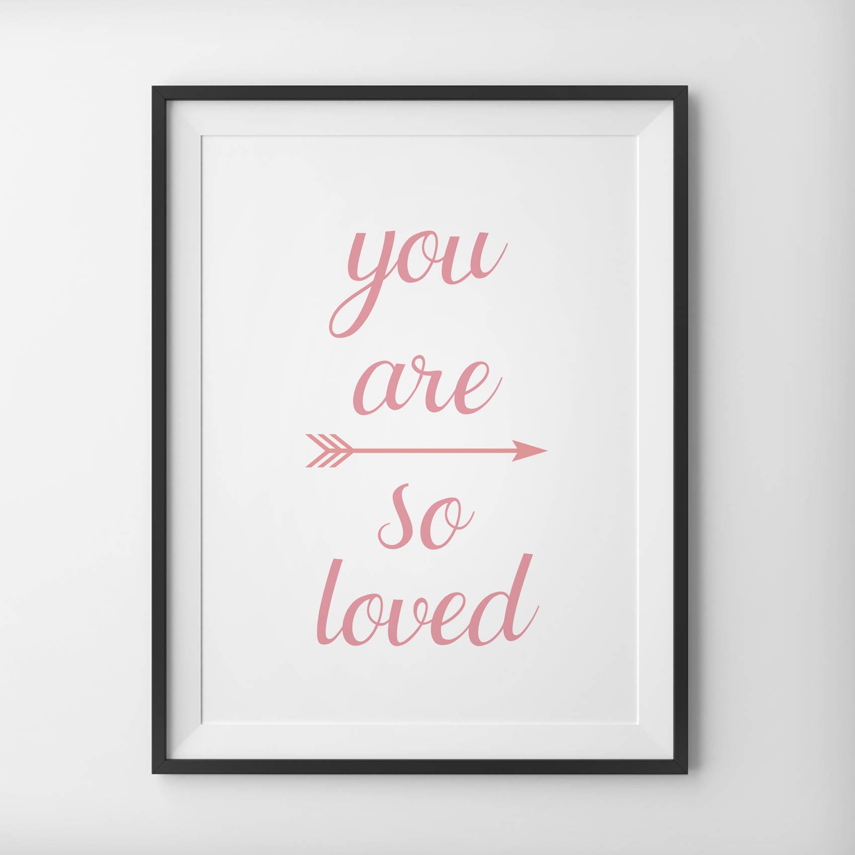 You Are So Loved Pink Nursery Print Coral Wall Art Nursery