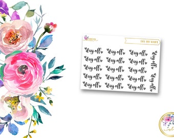 DAY OFF Script // Planner Stickers for Erin Condren Life Planner