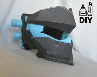 DIY Overwatch Genji's Blackwatch mask template for EVA foam