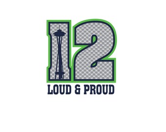 12th Man Seahawks Loud & Proud Sticker | Waterproof | 3"w x 3.16"T | FREE Shipping