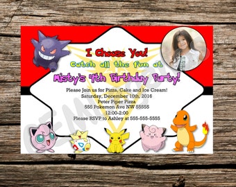 Pokemon Invitation, Pokemon Go Invitation, Pokemon Party, Pokemon Birthday Party