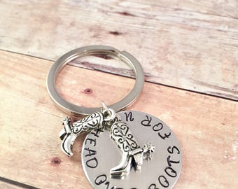 Head over boots for you keychain, Cowboy Boots Keychain, Cowgirl Keyring, purse charm keychain, Gift for her