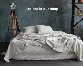 Stone Washed Linen Sheet Set Bedding Set Super Soft 100% Natural Organic Eco Friendly Linen Sheets Twin King CalKing Queen Full Organic Set
