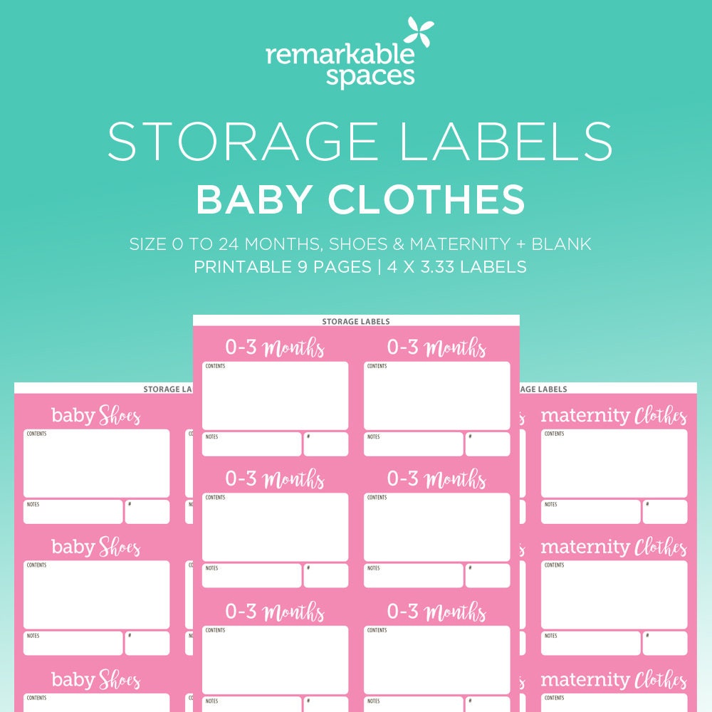 Storage Labels Baby GIRL Clothes Shoes and Maternity