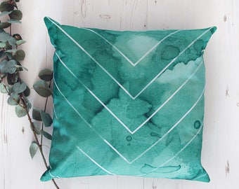 Abstract green cushion cover tropical decorative pillow cover, cushions, pillows, throw pillows, sofa pillow, handmade cushions,