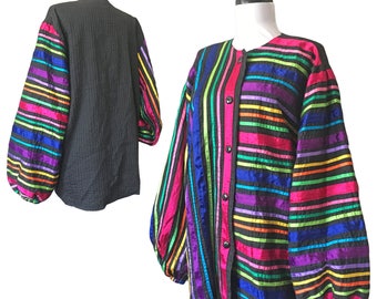 Vintage Avant Garde Rainbow-Striped Jacket