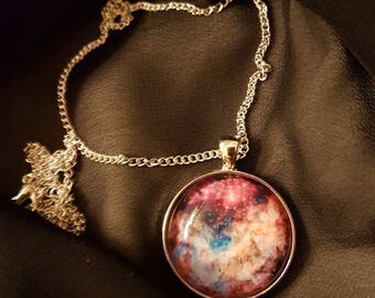 Nebula in Space | 30mm Glass Pendant Necklace | Made in Scotland