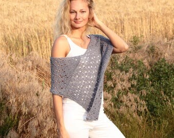 Summer poncho gray poncho lace poncho boho chic clothing nursing cape nursing top maternity poncho gray coverup lightweight poncho womens