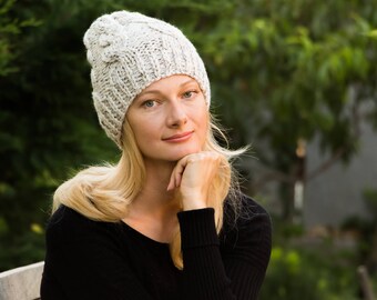 Ready to ship Chunky knit hat wool knit hat chunky beanie knit beanie womens knit hat womens slouchy beanie white hat chunky hat womens gift