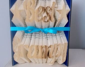 Grampy gift - folded book art - gramps gift - grandparent gift - grandfather gift - fathers day gift - birthday gift - origami gift - paper