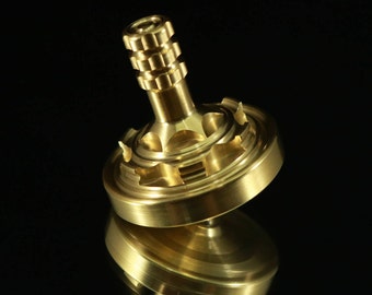 Precision Spinning Top the Hexagram in brass by Kemner Design ~Metal Spinning Top ~Spin Top ~Metal Top ~Collection ~Gift Idea ~Spinning Top