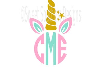 Download Unicorn monogram svg | Etsy