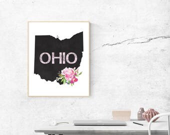 Ohio Wall Art ohio state decor | etsy Ohio Wall Art ohio state decor | etsy