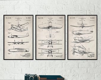 Vintage Airplane Art, Airplane Decor, Aviation Print Airplane Wall Decor Vintage Aviation Print, Patent Poster, Vintage Airplane Poster S056