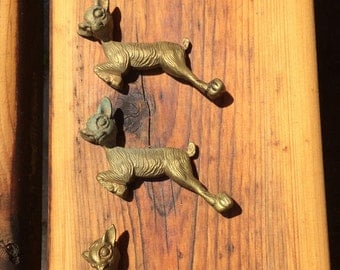 Vintage Chandelier Brass Deer Animal Figurines Parts