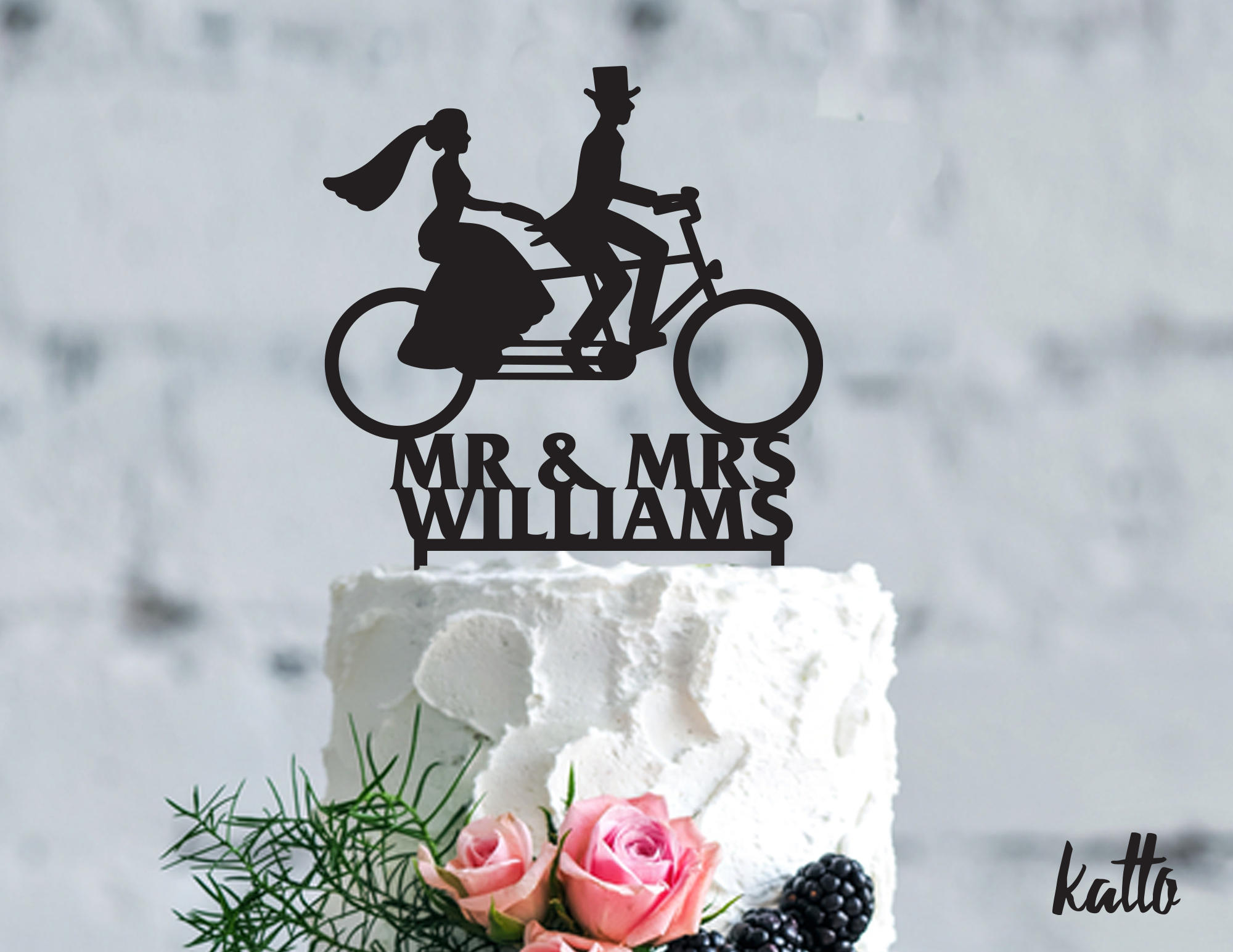 Bicycle wedding cake topper Wedding Cake Topper