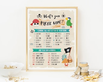 What is your Pirate Name INSTANT DOWNLOAD Pirate Printable