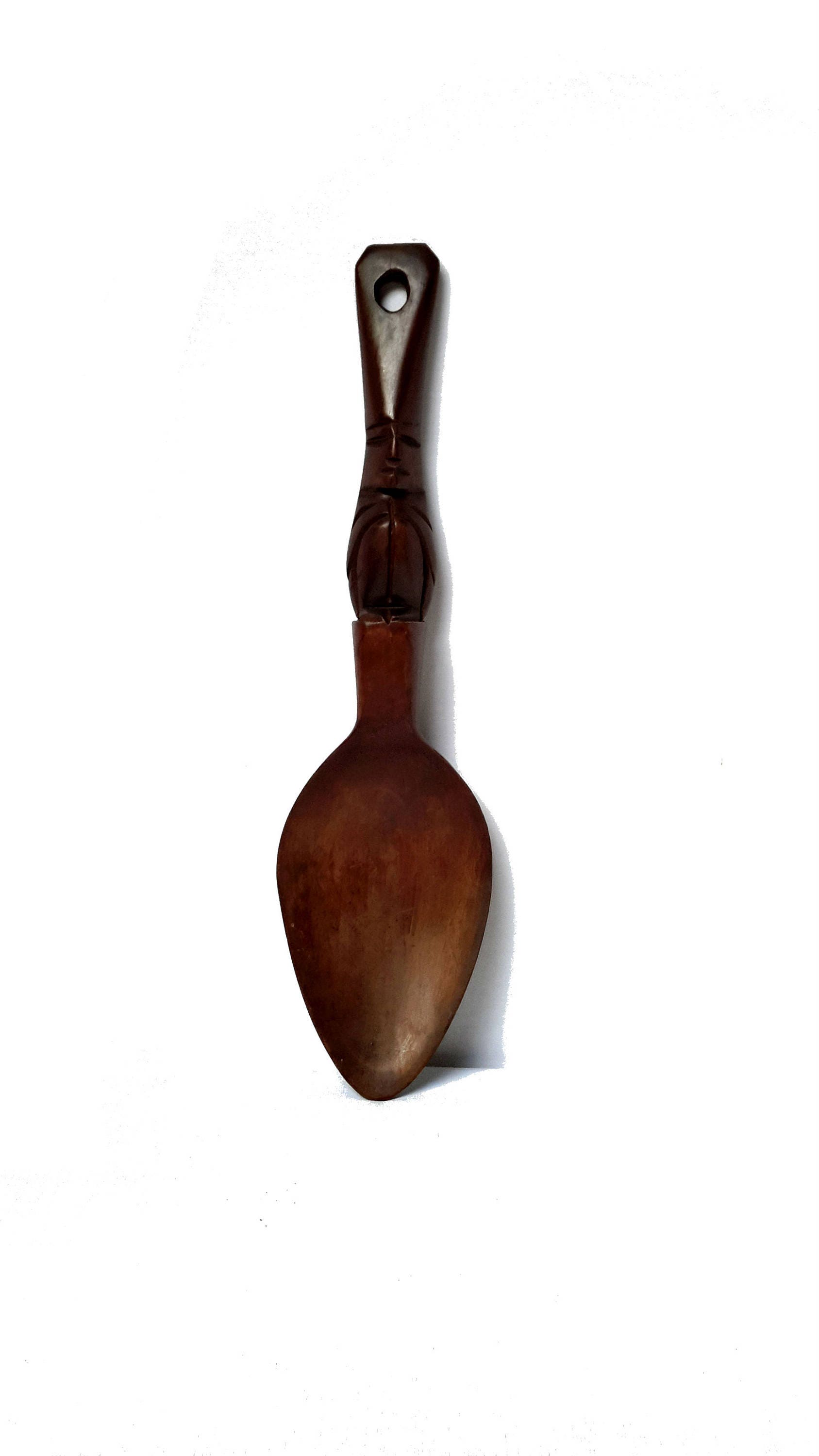 Spoon Philippine Tagalog Wooden Spoon Large 1960s Hand Carved