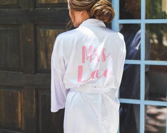 Personalized Robe / Glitter Bridesmaid Robe / Bridal Robes / Wedding Satin Robes / CL SOL