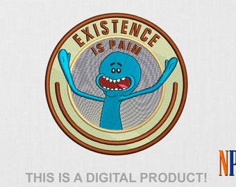 Mr. Meeseeks machine embroidery design. Rick and Morty. Embroidery file