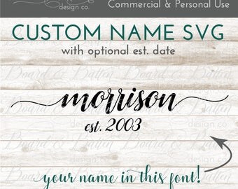 Name Established Date Svg - Custom Svg Files - Anniversary Svg - Cursive Svg - Script Svg - Custom Wedding Svg - Cricut Name Svg PNF 3