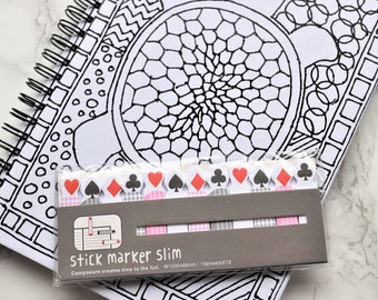cards hearts clubs bookmark sticky page memo notes, organiser marker divider stationery, post it notes, planner and journal accessories,