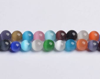 8mm Rainbow cats eye beads 6mm cats eye 6mm glass beads 10mm cats eye 10mm glass beads rainbow glass beads rainbow beads cats eye whoesale