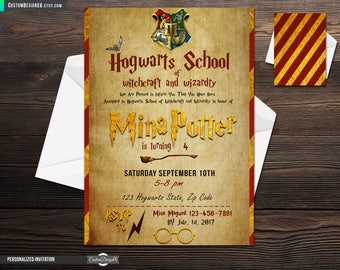 Harry Potter Invitation, Harry Potter Birthday, Harry Potter Party Invitations, Harry Potter Invites, Hogwarts invitation