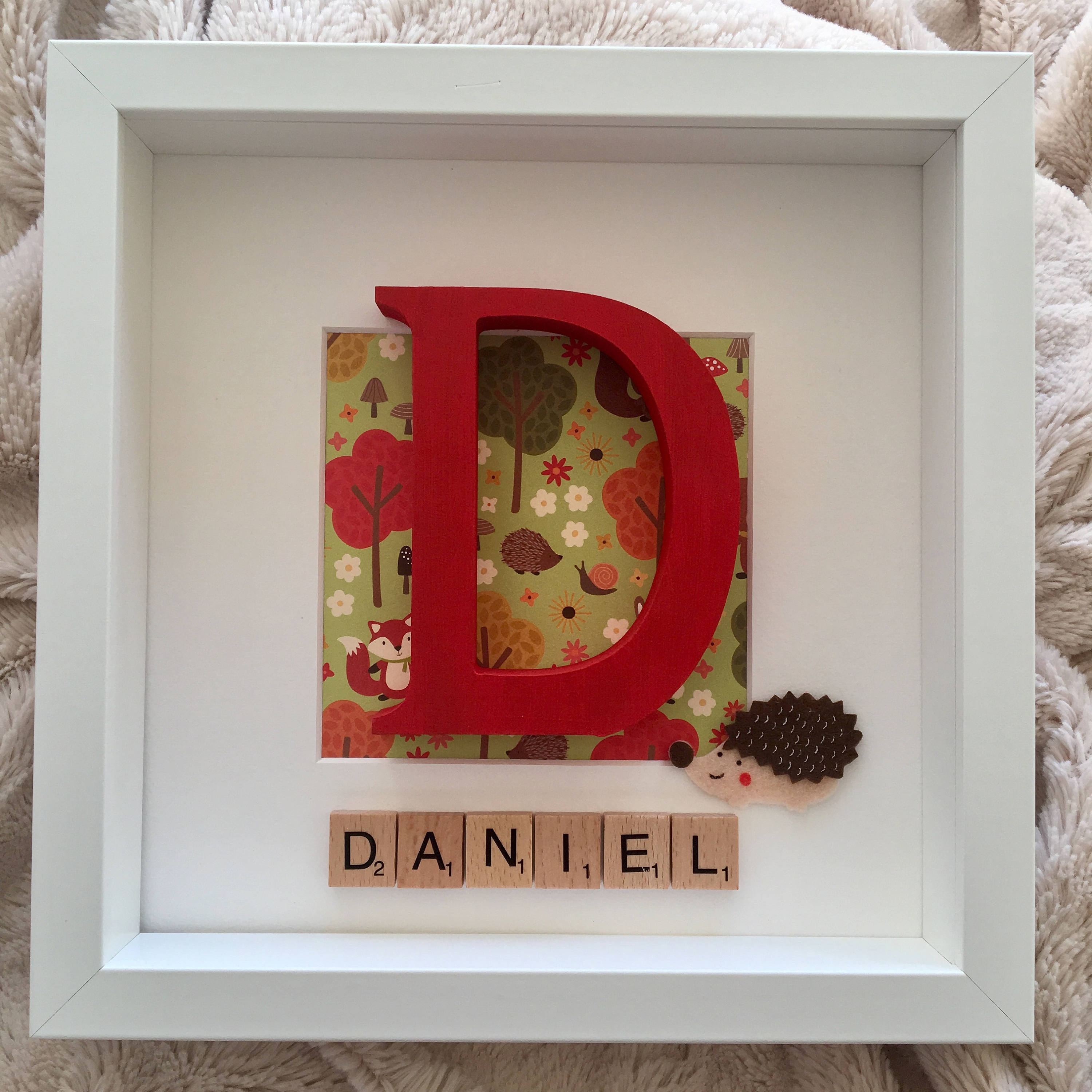 Woodland theme nursery décor personalized frame woodland