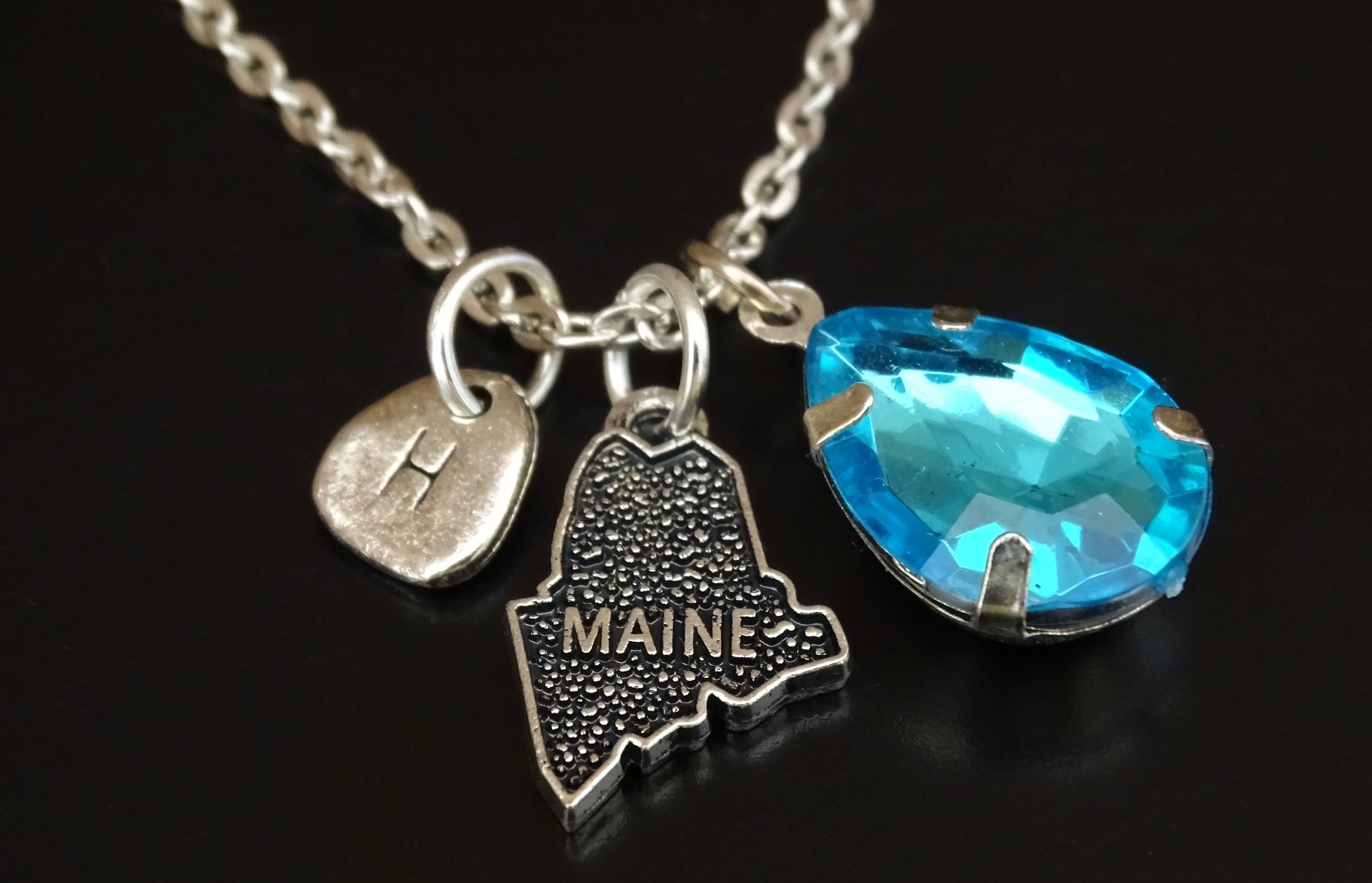 Maine Necklace Maine Charm Maine Pendant Maine Jewelry