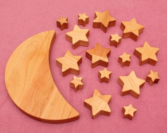 Moon Star Space Wooden Balance Toy - Wooden Balancer Game - Educational set - Wooden toy - Christmas gift - Wooden space toys