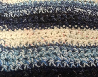 Crochet Baby Blanket (Shades of Blues and Whites)