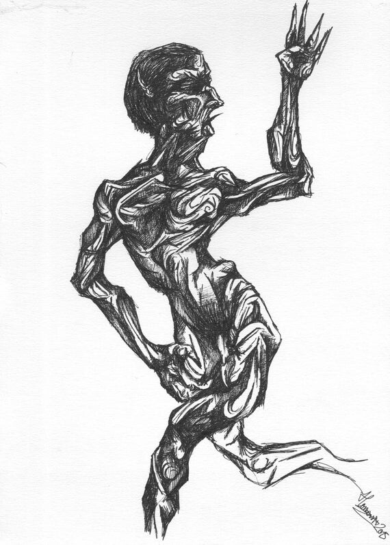Human Man Original Drawing by Alexandre Conversin
