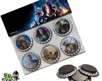 Guardians of the Galaxy Magnets | Bottle Cap Magnets | Party Favors | Gift