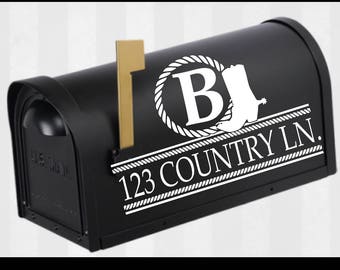 Cowboy boot Mailbox Monogram Svg, Mailbox Monogram Frame Svg, Mail Box Decal, Svg, Eps, Dxf, SVG files for Cricut & Silhouette