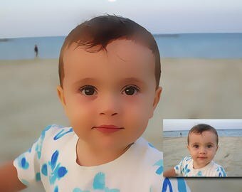 digital portrait, cartoon paint, painted by photo, customized portrait, custom portrait