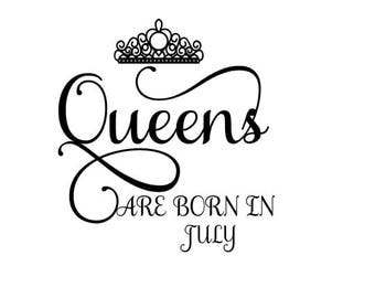 Queens are born in July SVG Crown