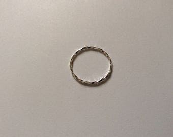 Twisted closed ring in 925 sterling silver 22mm