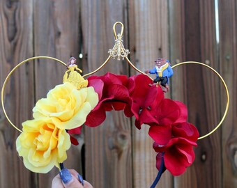 Disney Inspired Beauty and the Beast Ears | Belle Ears | Beauty and the Beast Ears |Disney Ears|Disney Headband| Belle Mickey Ears|Wire Ears
