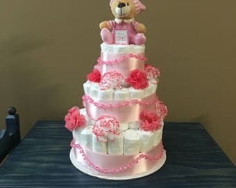Baby Girl Diaper Cake