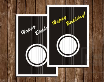 Squirrel Playing Guitar Happy Birthday Printable Birthday Card