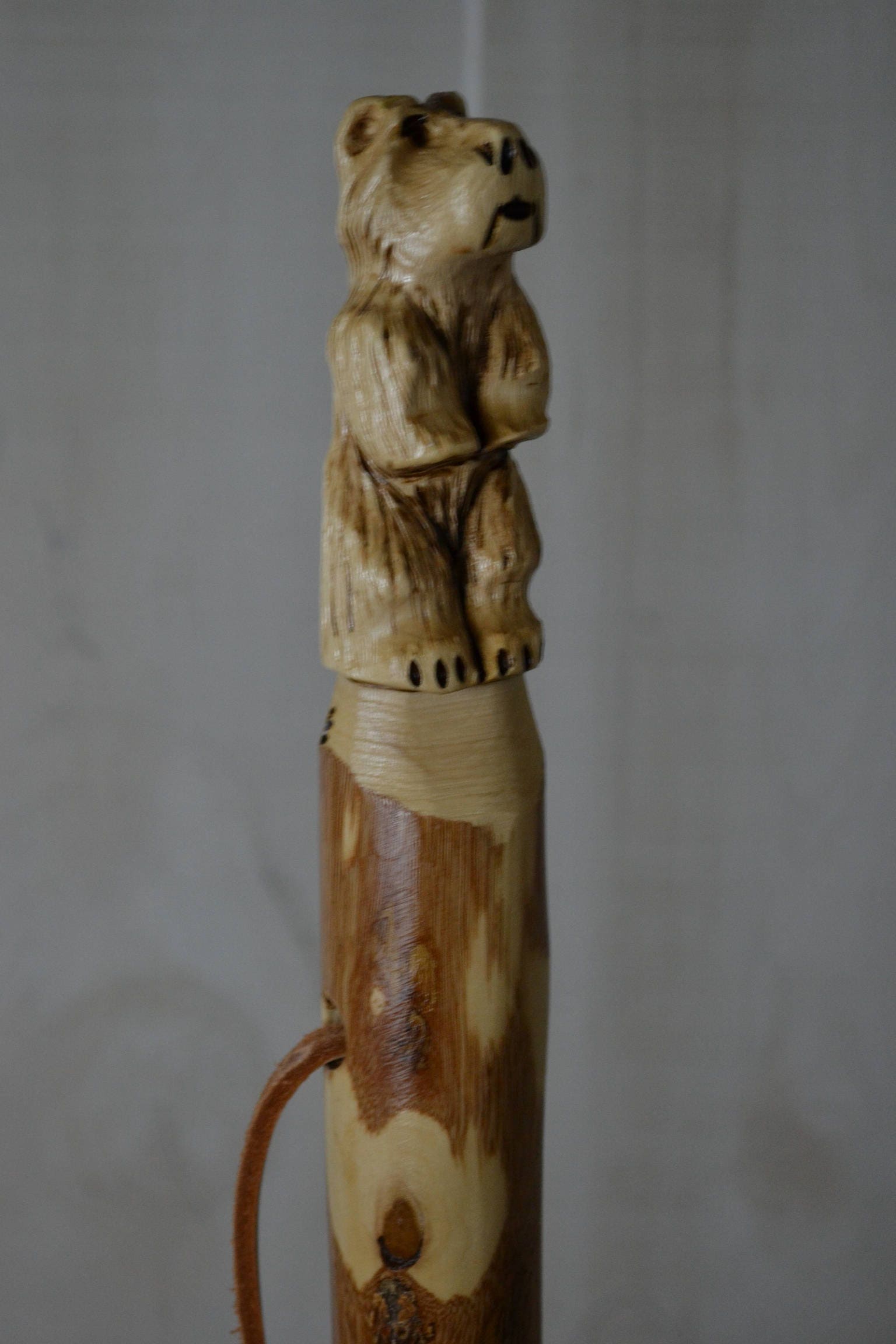 Hand Carved Walking Stick Bear Walking Stick Grizzly