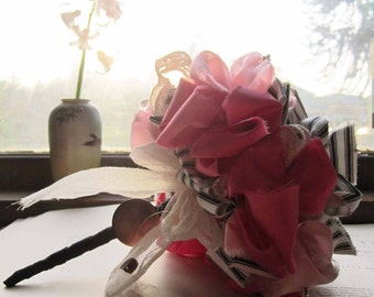 Vintage Fabric Wedding Bouquet * Unique Brides * Satin Bouquets * Theatrical * Theater Props * Wedding I deas *